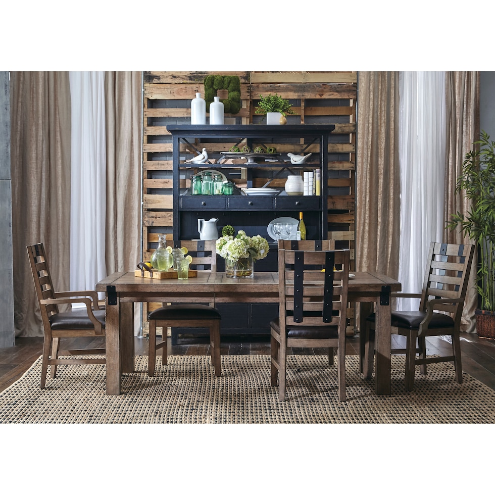 fonda dark brown dining table   