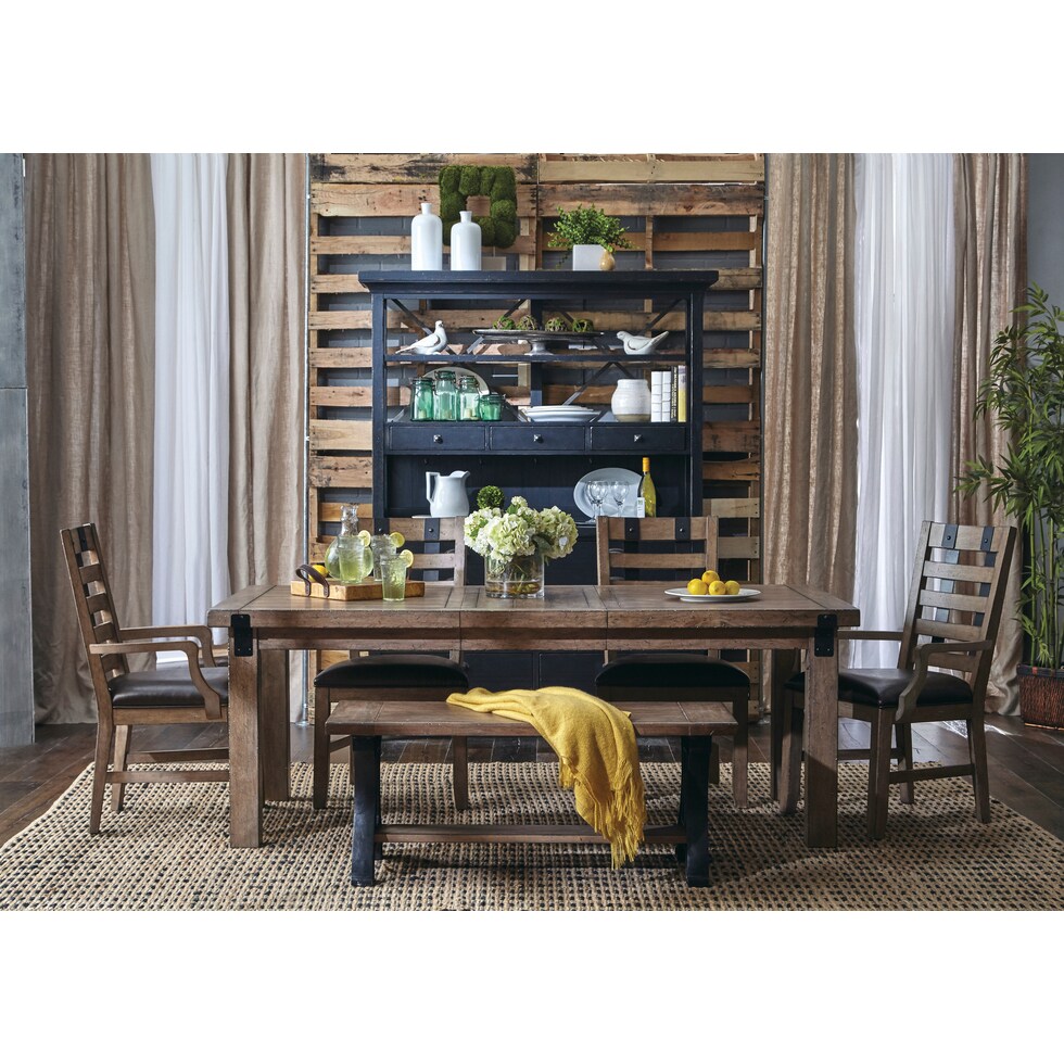 fonda dark brown dining table   