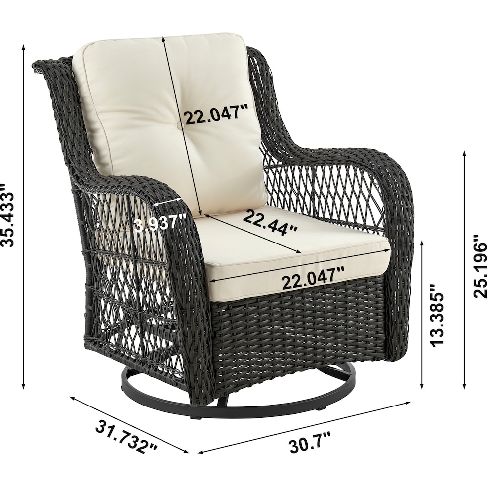 fontana gray cream outdoor chair set   