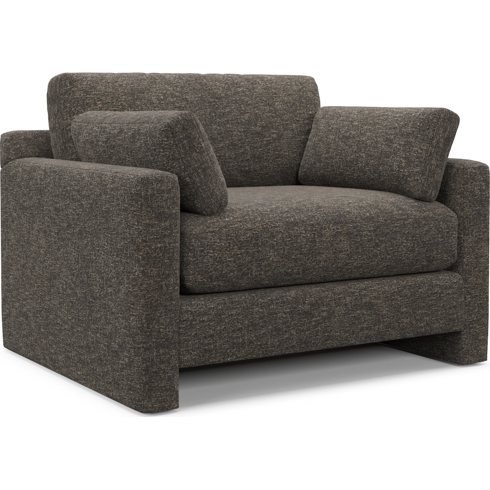forbes dark brown chair and a half   