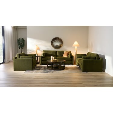 Forbes Foam Comfort 3 Pc. Living Room - Midcentury Peat