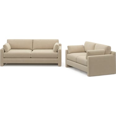 Forbes Foam Comfort 2 Pc. Living Room - Midcentury Sand