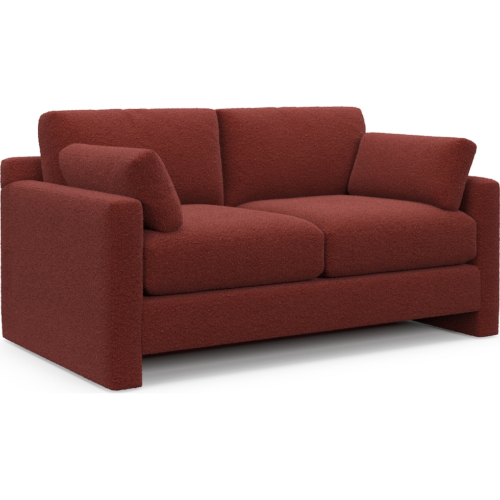 forbes red loveseat   