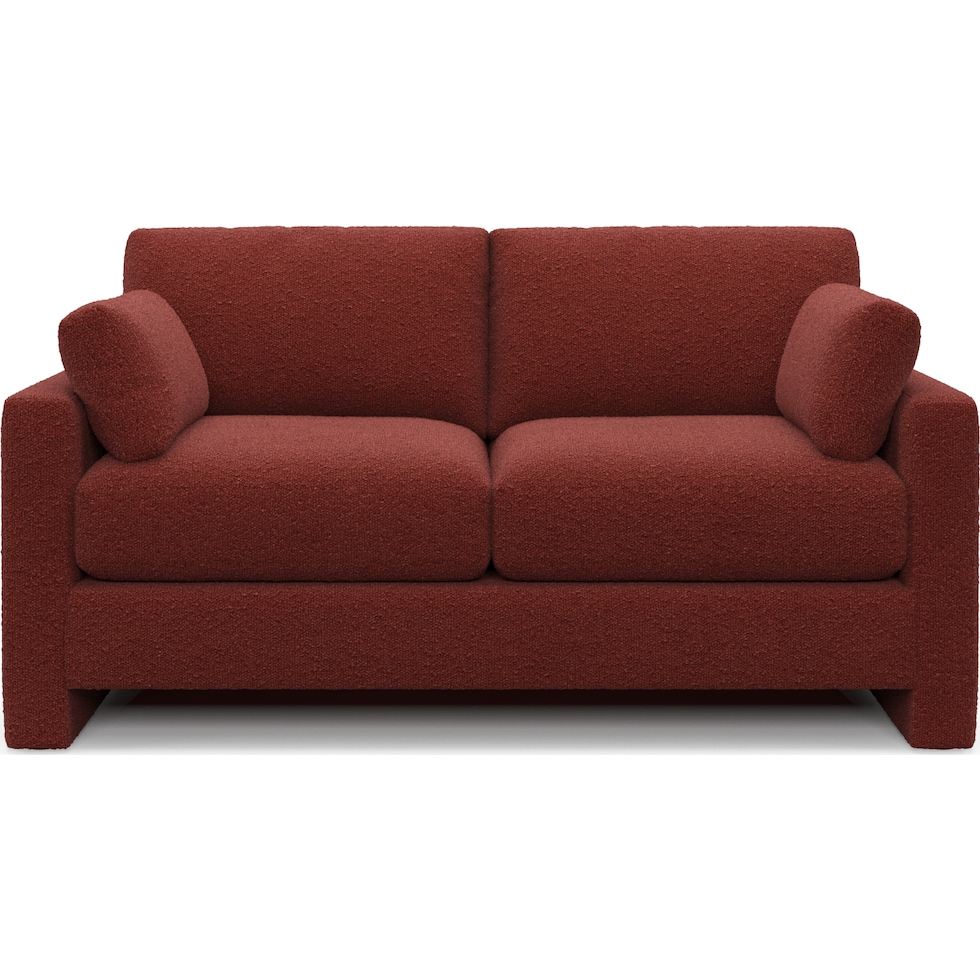 forbes red loveseat   