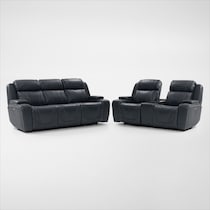 forte blue  pc power reclining living room   