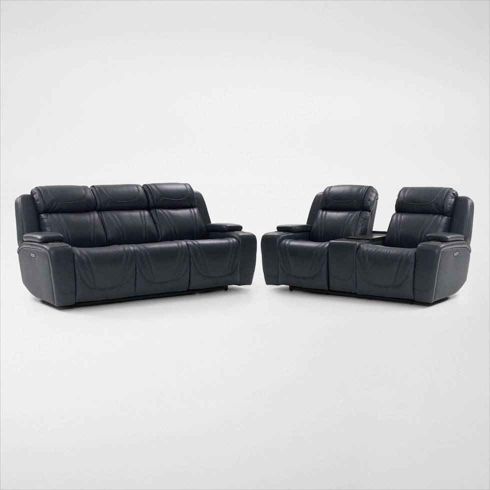 forte blue  pc power reclining living room   