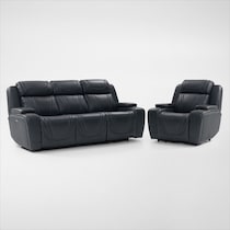 forte blue  pc power reclining living room   