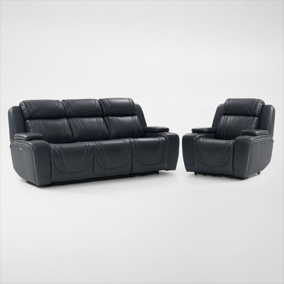 forte blue  pc power reclining living room   