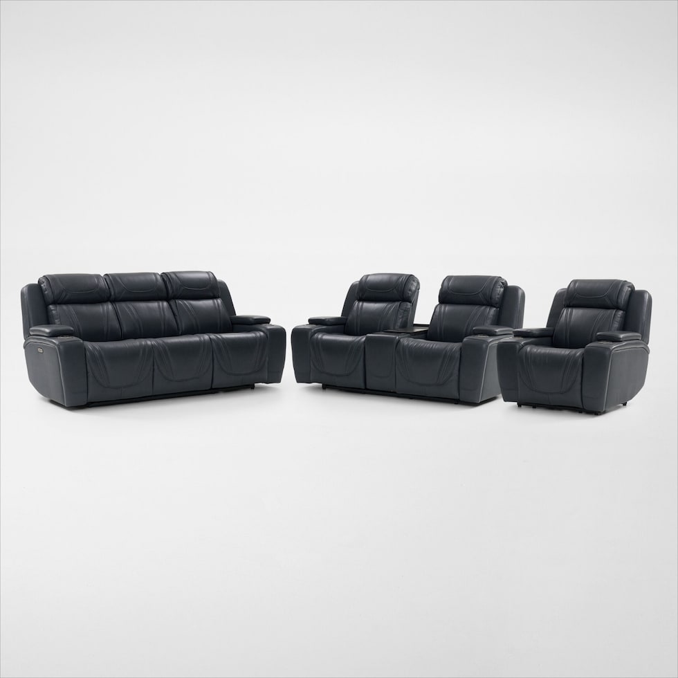 forte blue  pc power reclining living room   