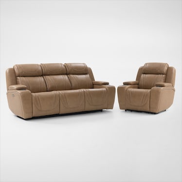 Forte Dual-Power Reclining Sofa and Recliner