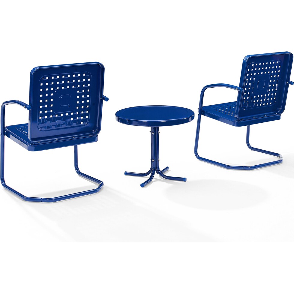 foster blue outdoor chair set   