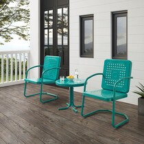 foster blue outdoor chair set   