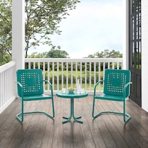 foster blue outdoor chair set   