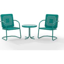 foster blue outdoor chair set   