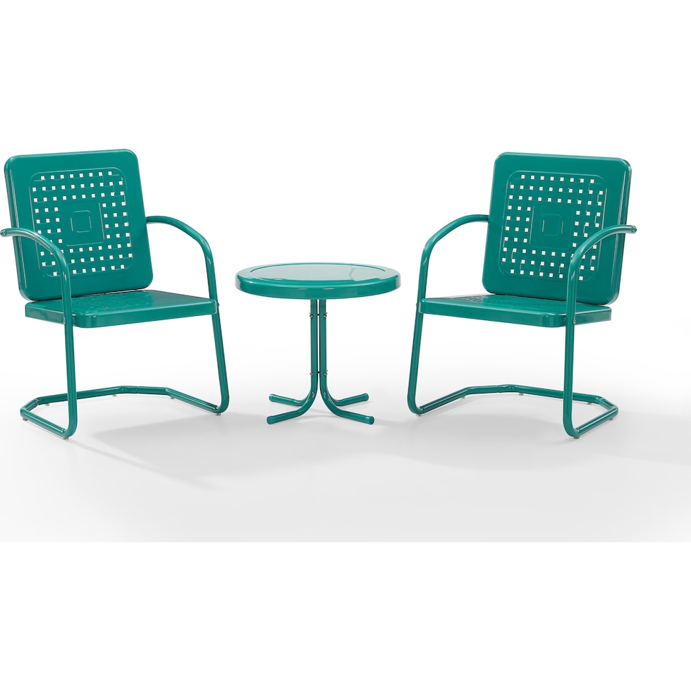 foster blue outdoor chair set   