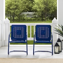 foster blue outdoor chair set   