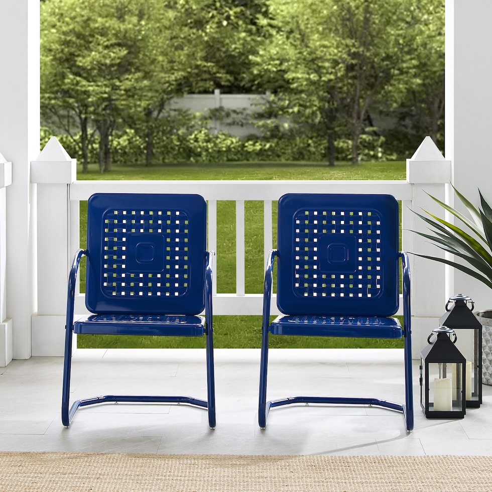 foster blue outdoor chair set   