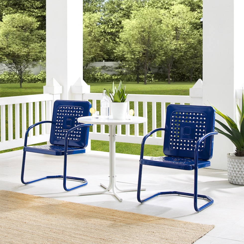 foster blue outdoor dinette   