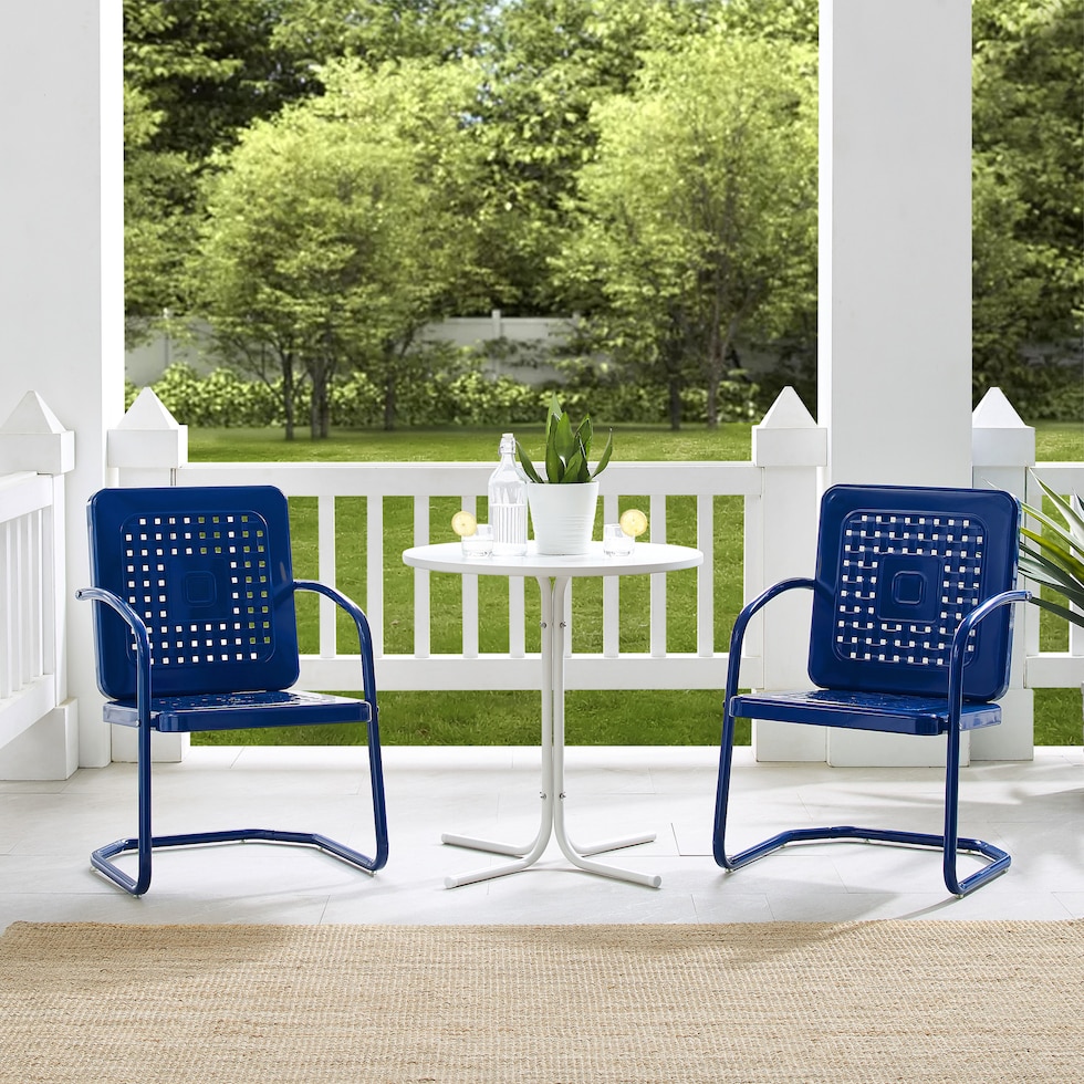 foster blue outdoor dinette   