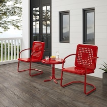 foster red outdoor chair set   
