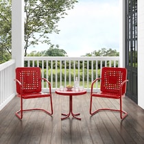 foster red outdoor chair set   