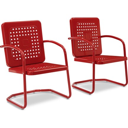Foster Set of 2 Outdoor Chairs - Red