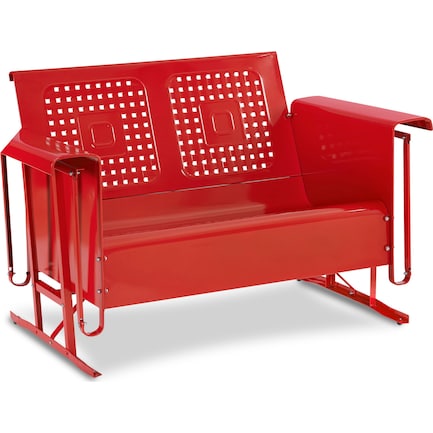 Foster Outdoor Loveseat Glider - Red