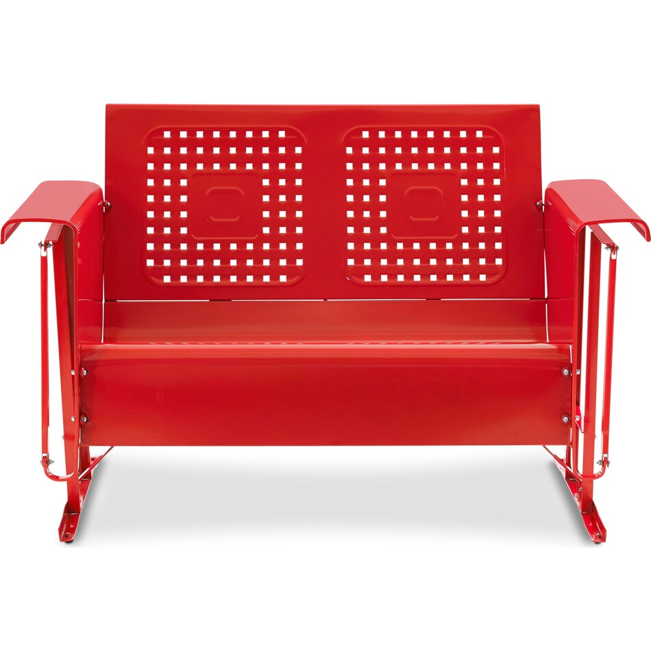foster red outdoor loveseat   