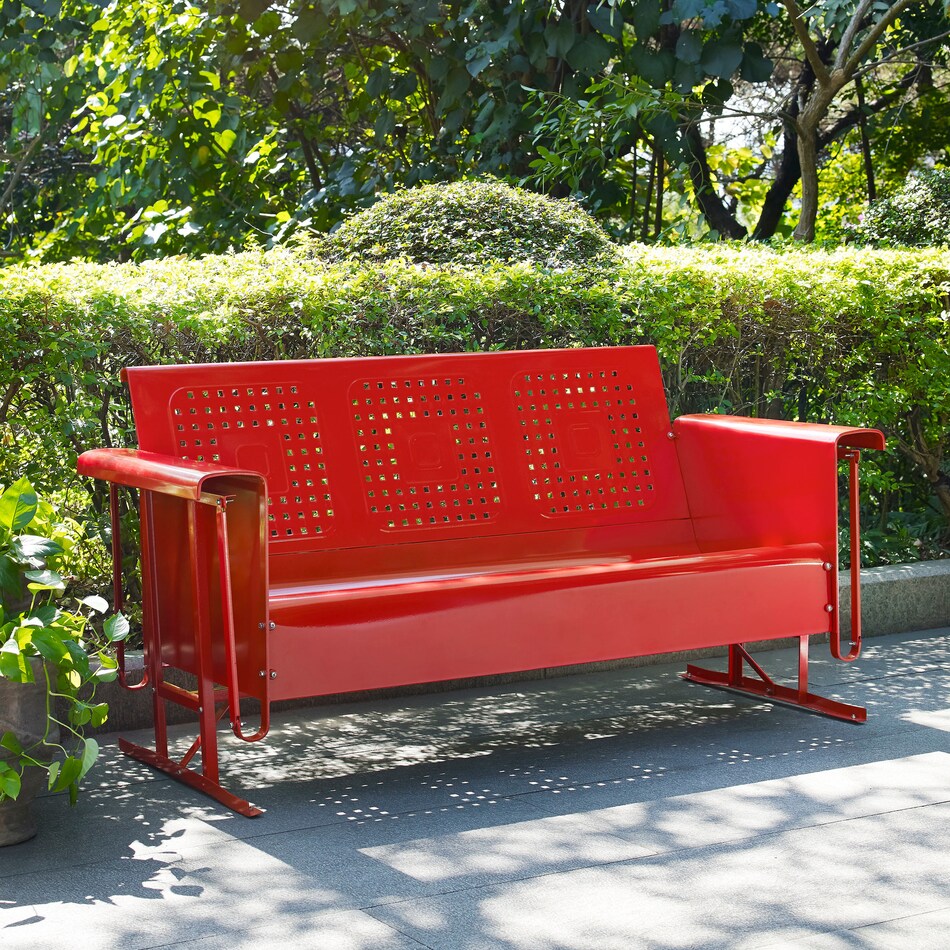 foster red outdoor sofa   