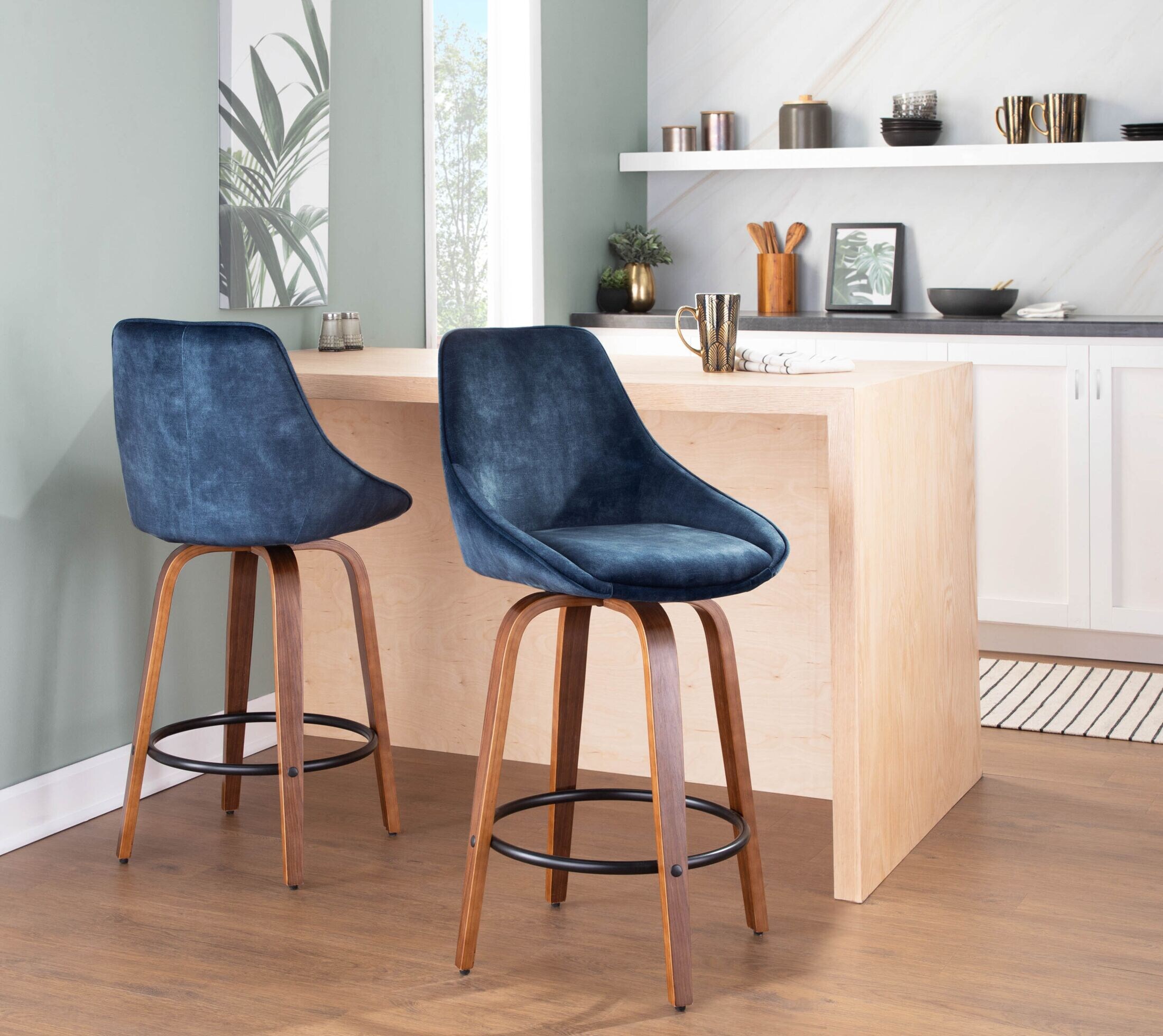 Blue counter height stools hot sale