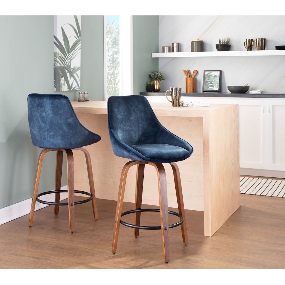 fraser blue counter height stool   