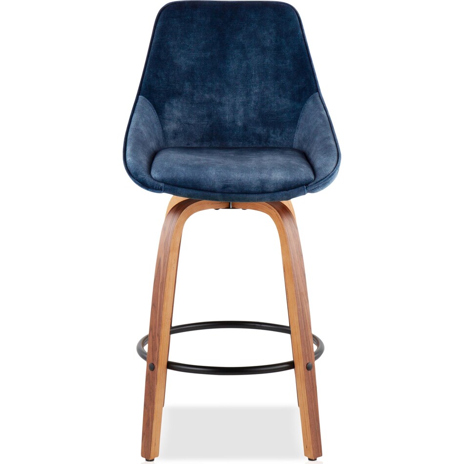 Fraser Set 2 CounterHeight Stools Blue Velvet American Signature