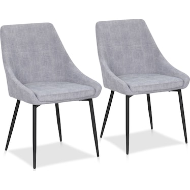 Fraser Set of 2 Dining Chairs - Gray Corduroy