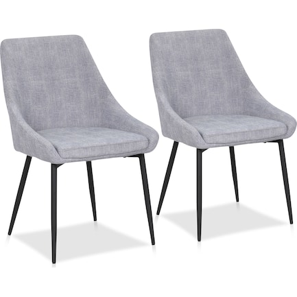 Fraser Set of 2 Dining Chairs - Gray Corduroy