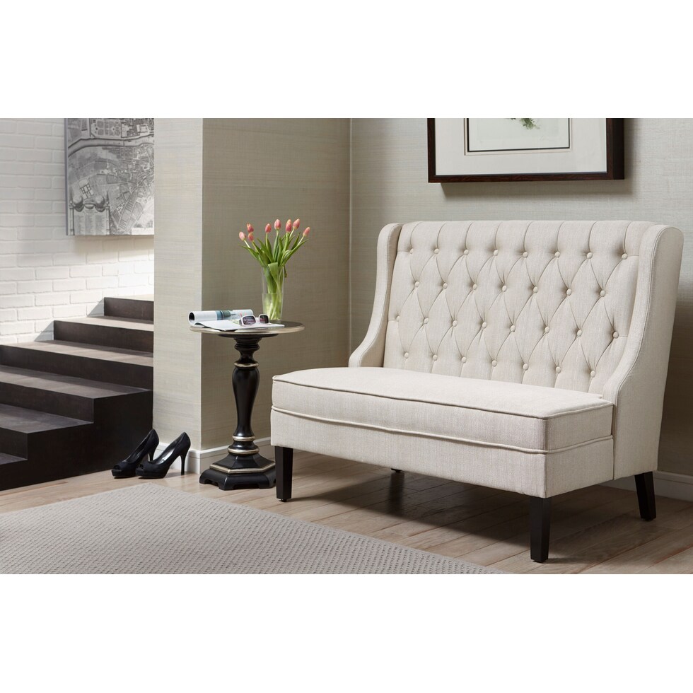freddie beige entryway bench   