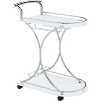 frederick white chrome bar cart   