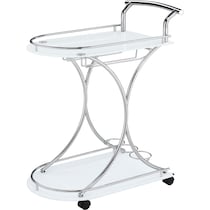 frederick white chrome bar cart   