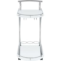 frederick white chrome bar cart   