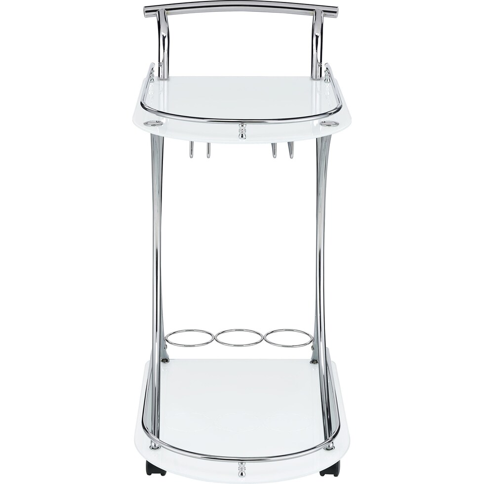 frederick white chrome bar cart   