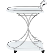 frederick white chrome bar cart   
