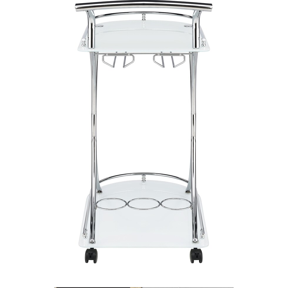 frederick white chrome bar cart   
