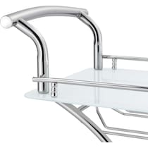 frederick white chrome bar cart   
