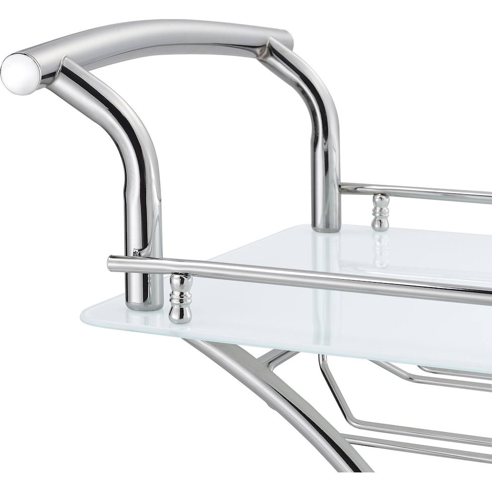 frederick white chrome bar cart   