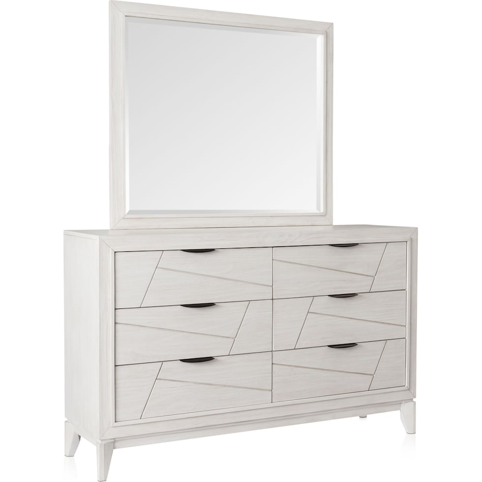 fresno white dresser and mirror   