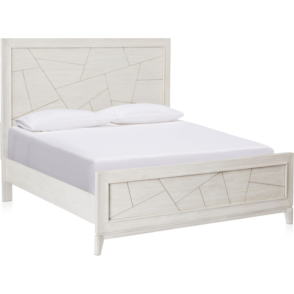 fresno white king bed   