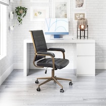 freya black office chair   