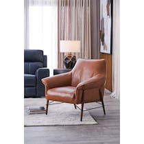 fritz light brown accent chair   