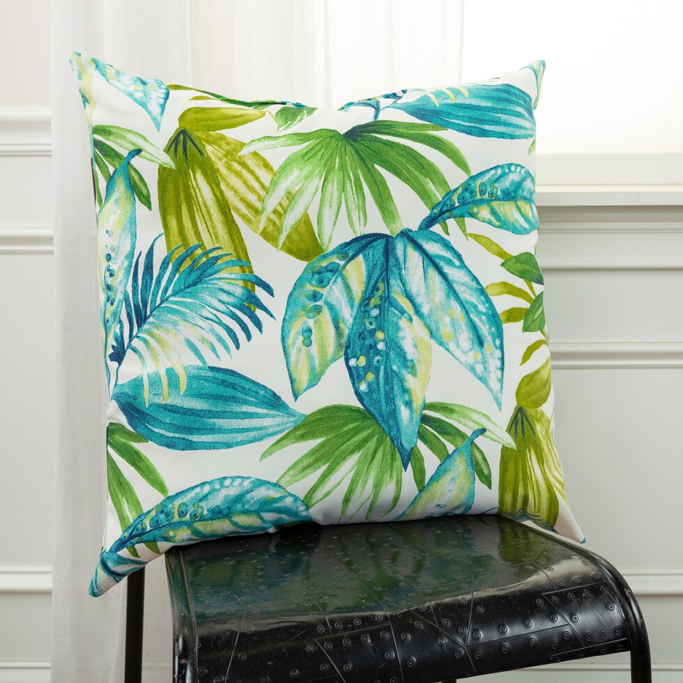 fronds green outdoor pillow   
