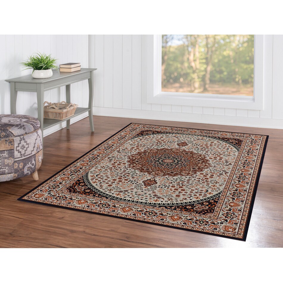 fuji cream copper area rug  x    