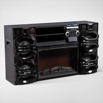 fusion black fireplace tv stand   